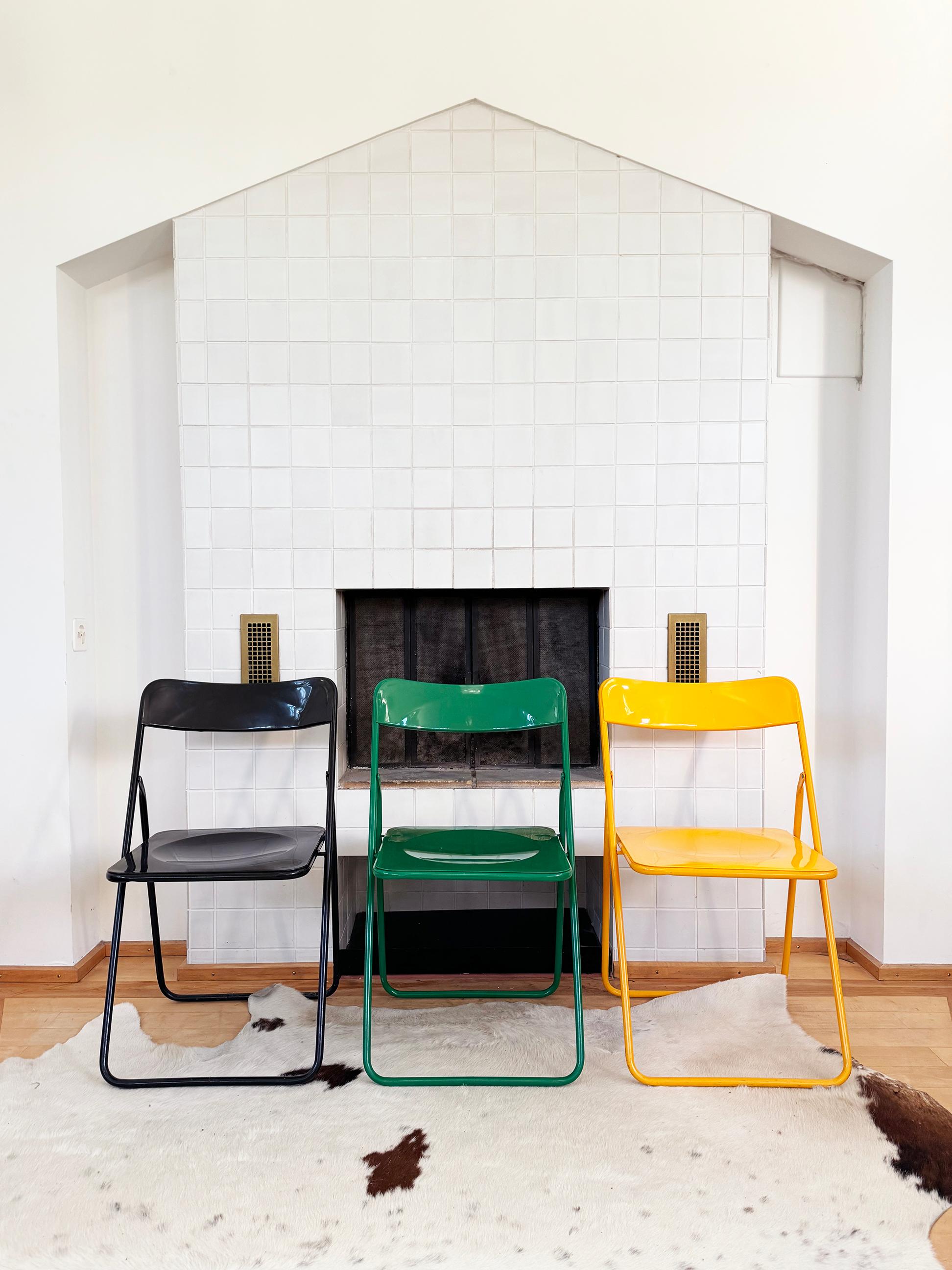 Juego de 6 sillas negras suecas postmodernas años 80 vintage Nils Gammelgaard Ikea 