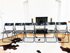 Set of 6 Black Swedish Postmodern 80s Vintage Nils Gammelgaard Ikea "Ted" Chairs