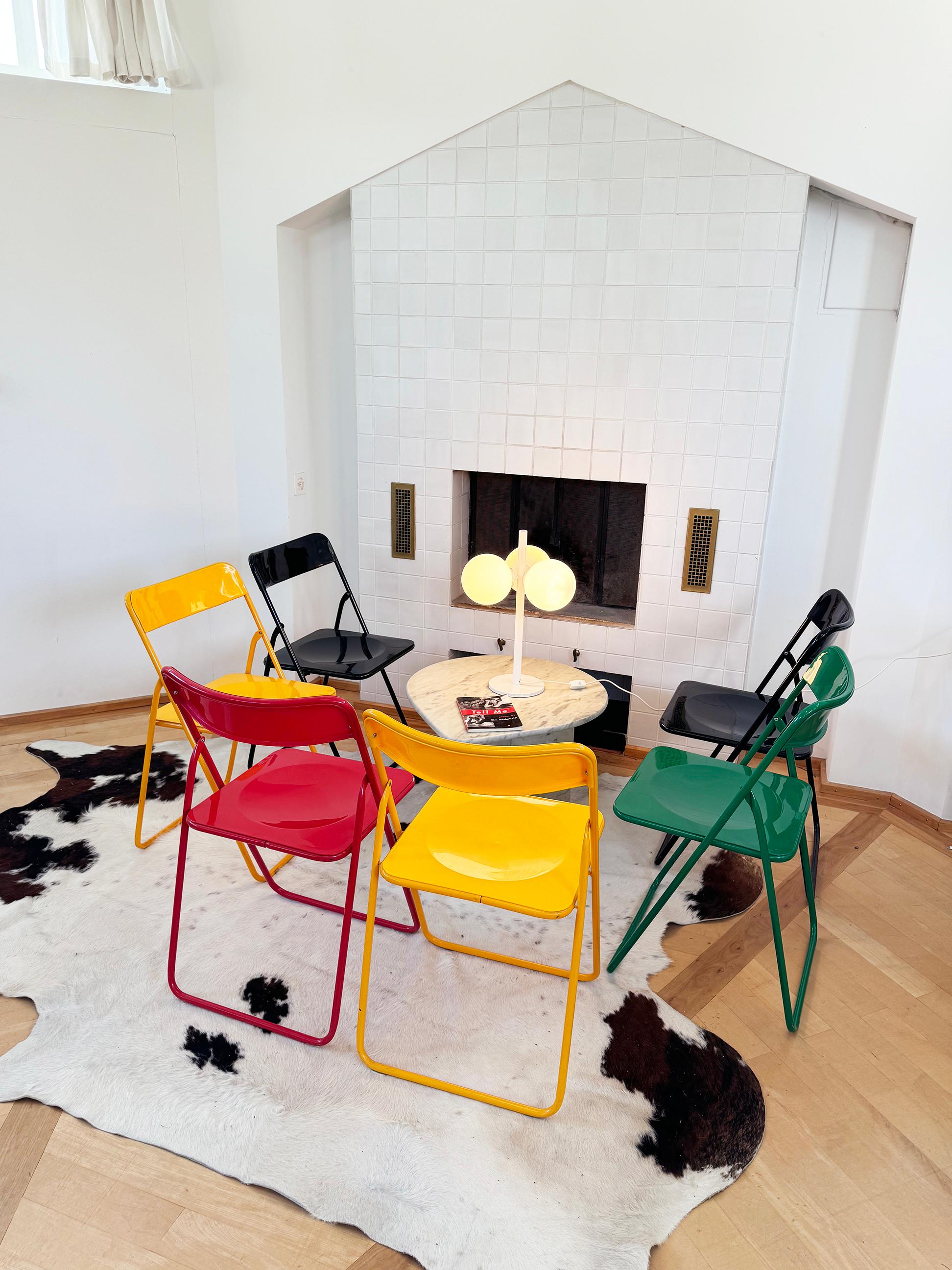 Juego de 6 sillas negras suecas postmodernas años 80 vintage Nils Gammelgaard Ikea 