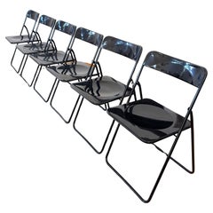 Set of 6 Black Swedish Postmodern 80s Vintage Nils Gammelgaard Ikea "Ted" Chairs