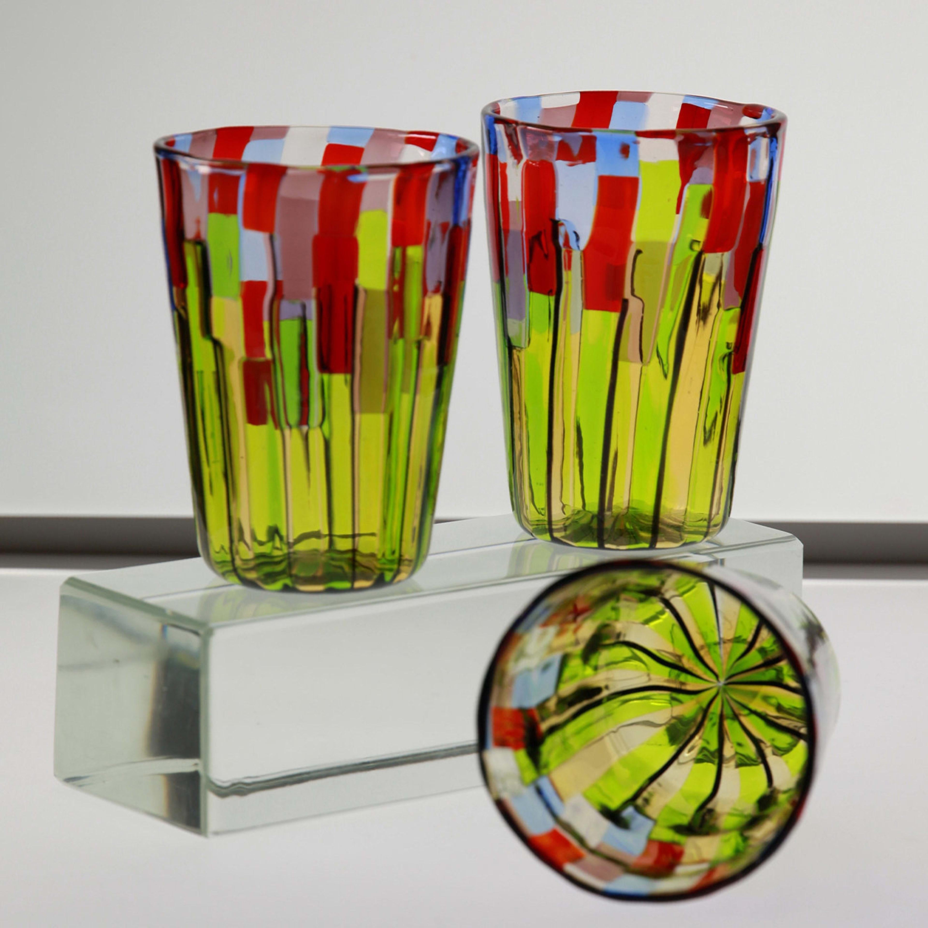Set of 6 Blooming Field with Poppies and Lavender Tumblers In New Condition For Sale In Milan, IT