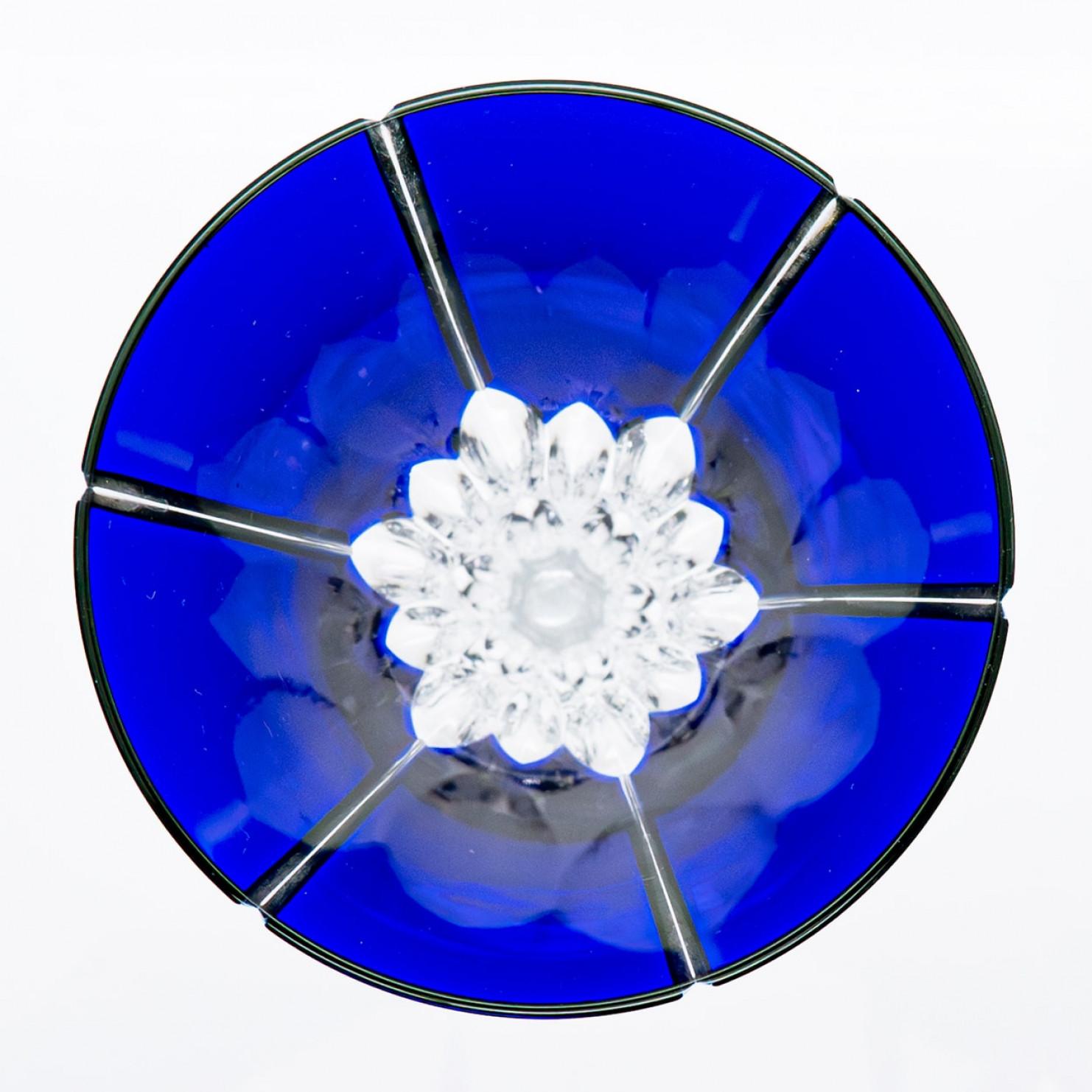 Set di 6 bicchieri di cristallo blu Ajka, Ungheria, 1960 In condizioni buone in vendita a Rijssen, NL