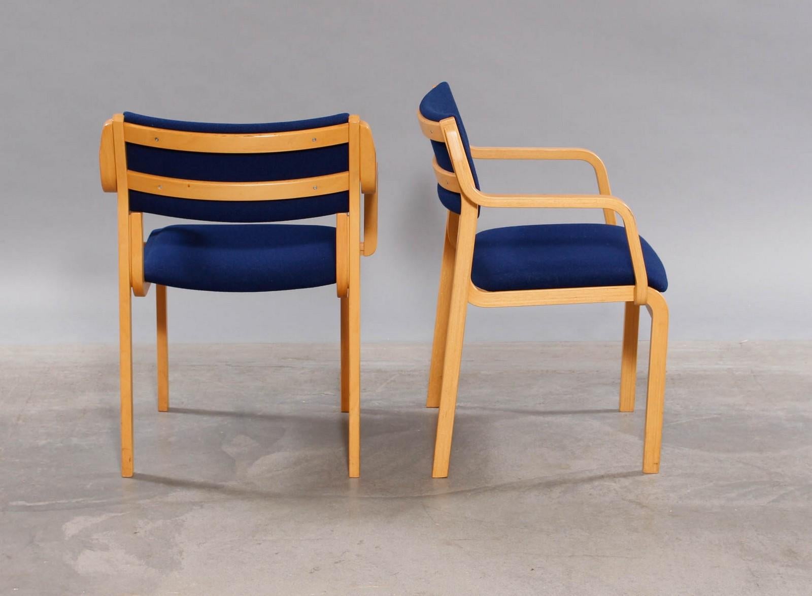 Danois Ensemble de 6 chaises en bois de hêtre bleu et bleu par Farstrup Furniture en vente