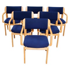 Used Set of 6 Blue and Beechwood Chairs by Farstrup Furniture