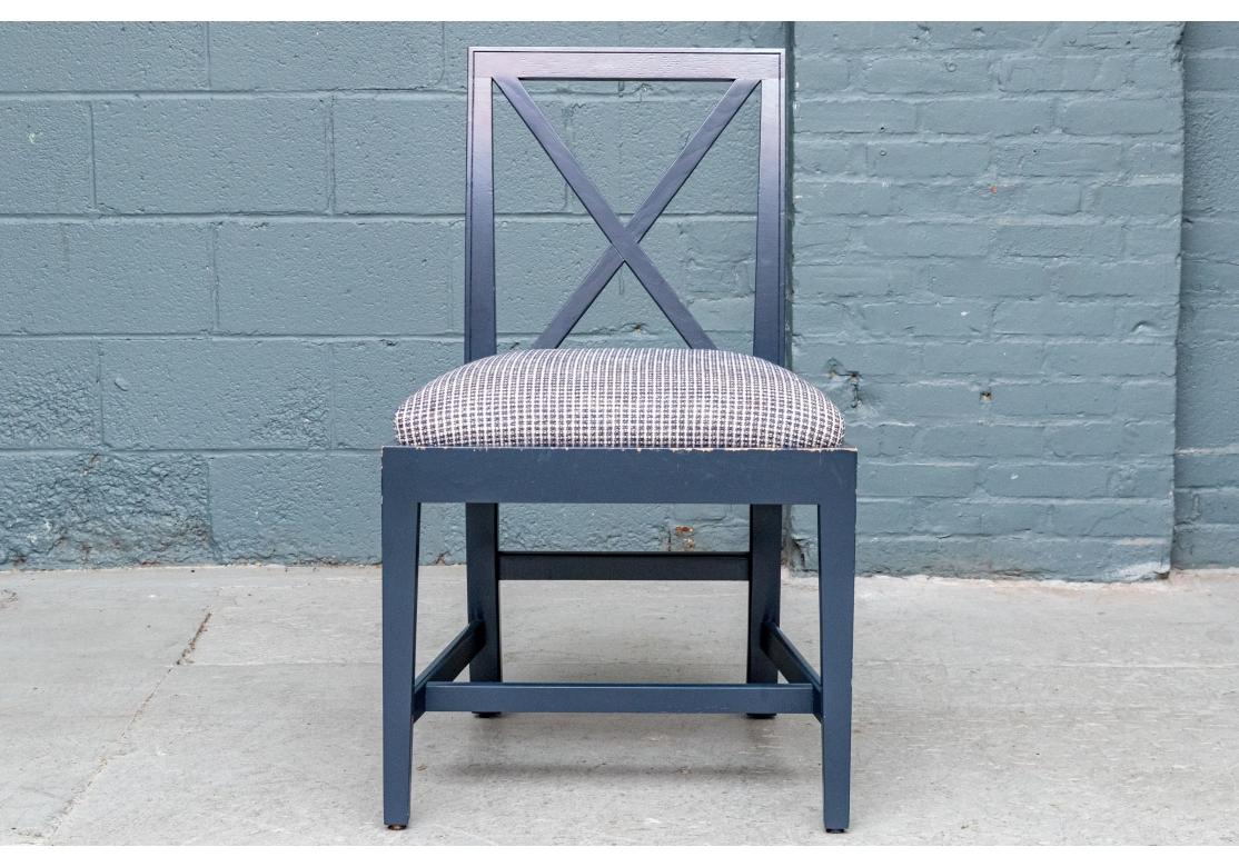 Juego De 6 Sillas De Comedor Decoradas Con Pintura Esmaltada Azul en venta 5