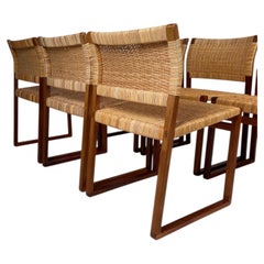 Juego de 6 sillas de comedor danesas de madera de mediados de siglo BM-61 de Børge Mogensen Años 60