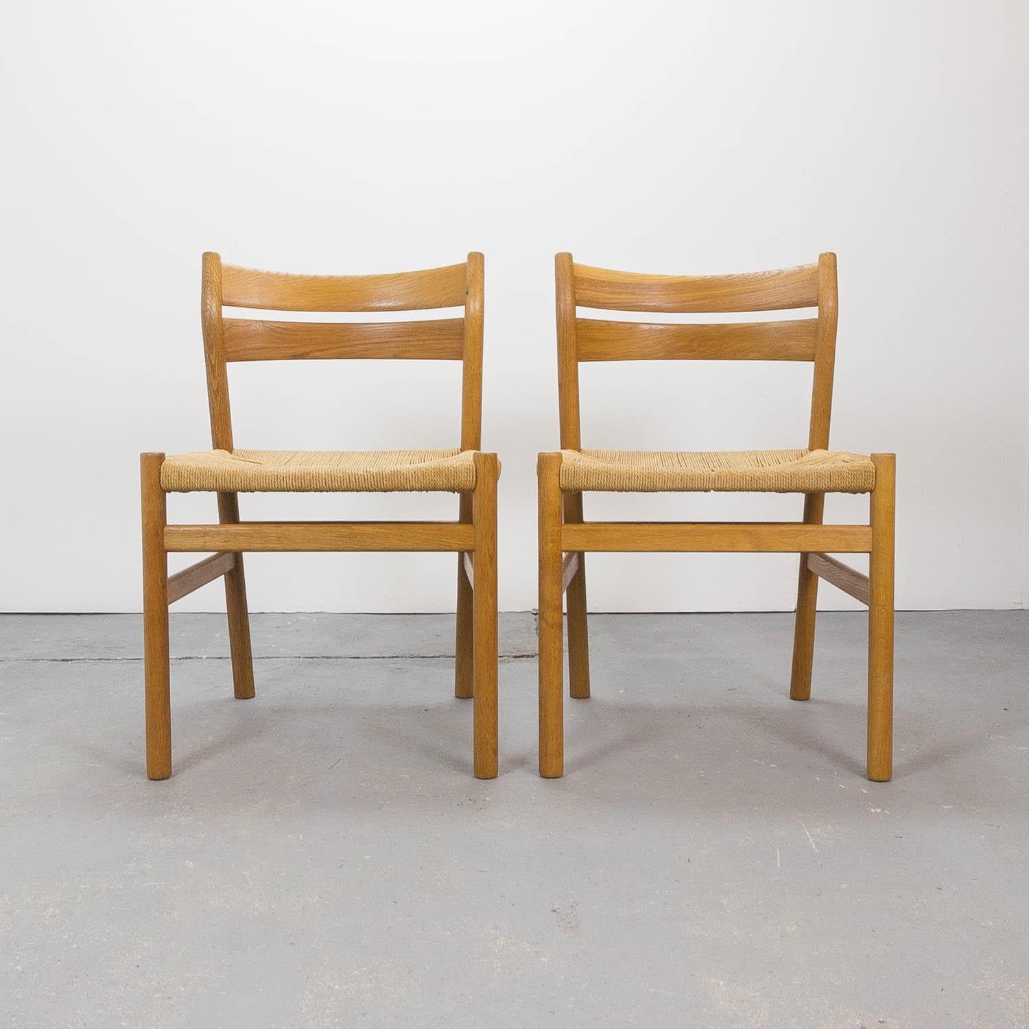 Papercord Set of 6 BM1 Dining Chairs by Børge Mogensen for CM Madsen, Denmark 1960s