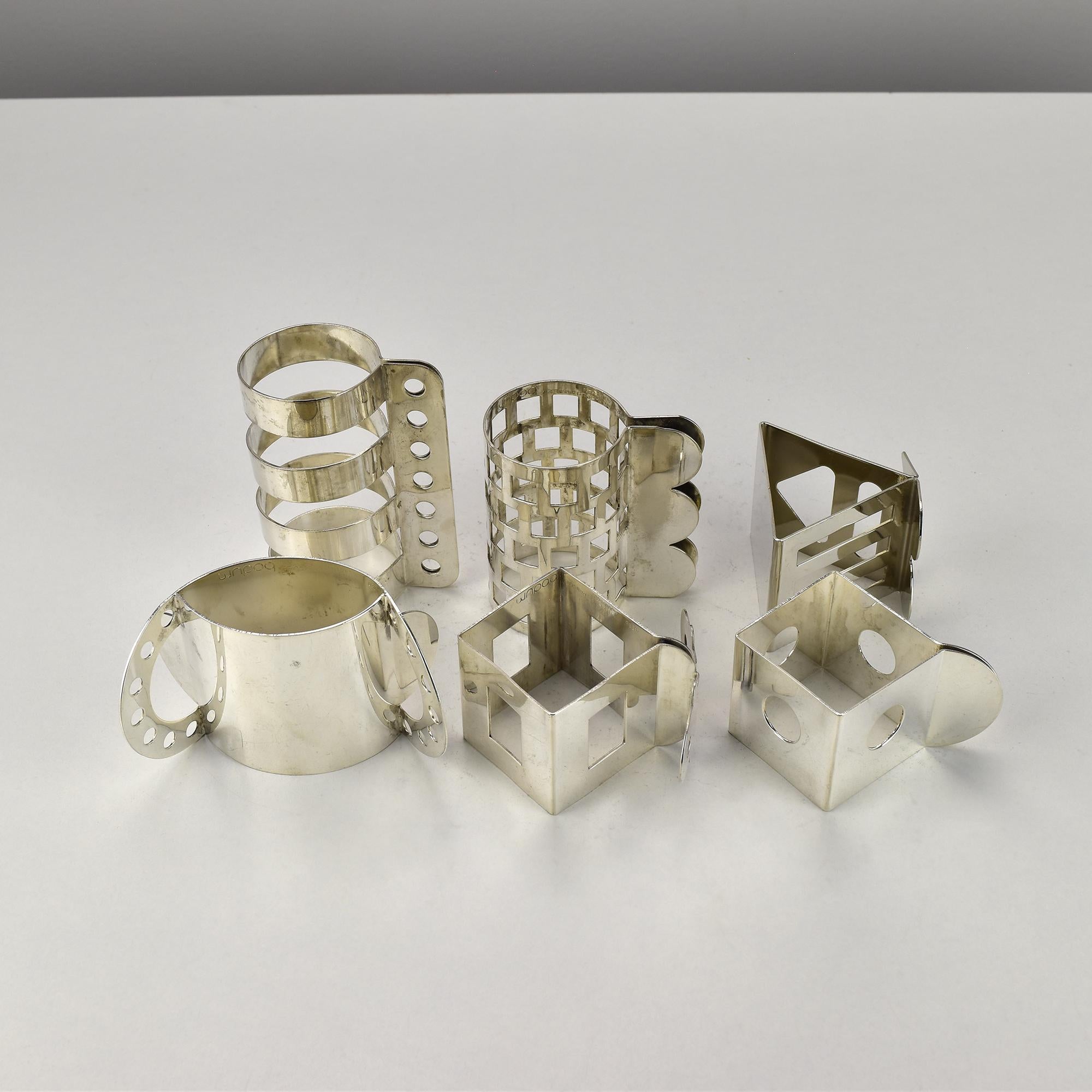 Post-Modern Set of 6 Bodum Postmodern Napkin Rings by Jumi Chan & Nathalie Du Pasquier For Sale