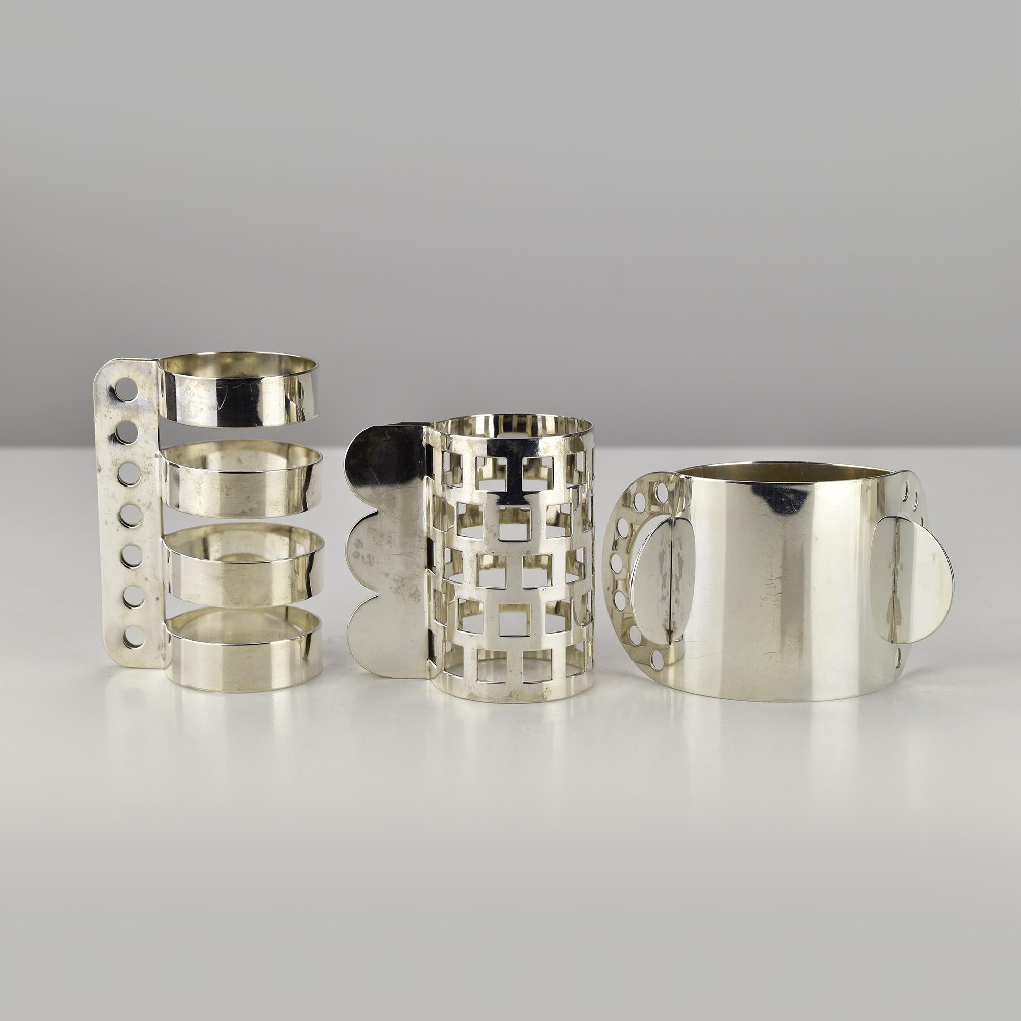 Set of 6 Bodum Postmodern Napkin Rings by Jumi Chan & Nathalie Du Pasquier In Fair Condition For Sale In Bad Säckingen, DE