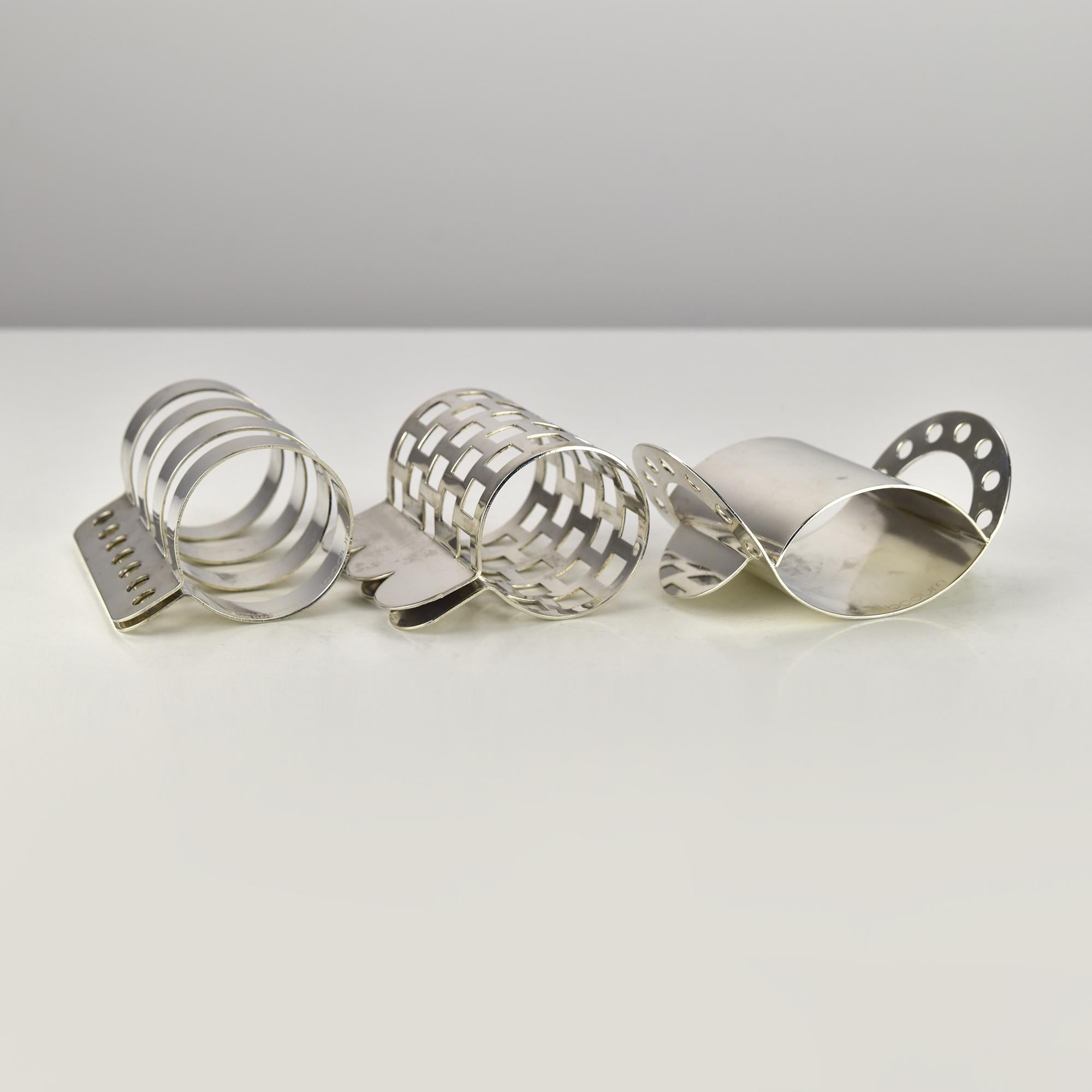 20th Century Set of 6 Bodum Postmodern Napkin Rings by Jumi Chan & Nathalie Du Pasquier For Sale