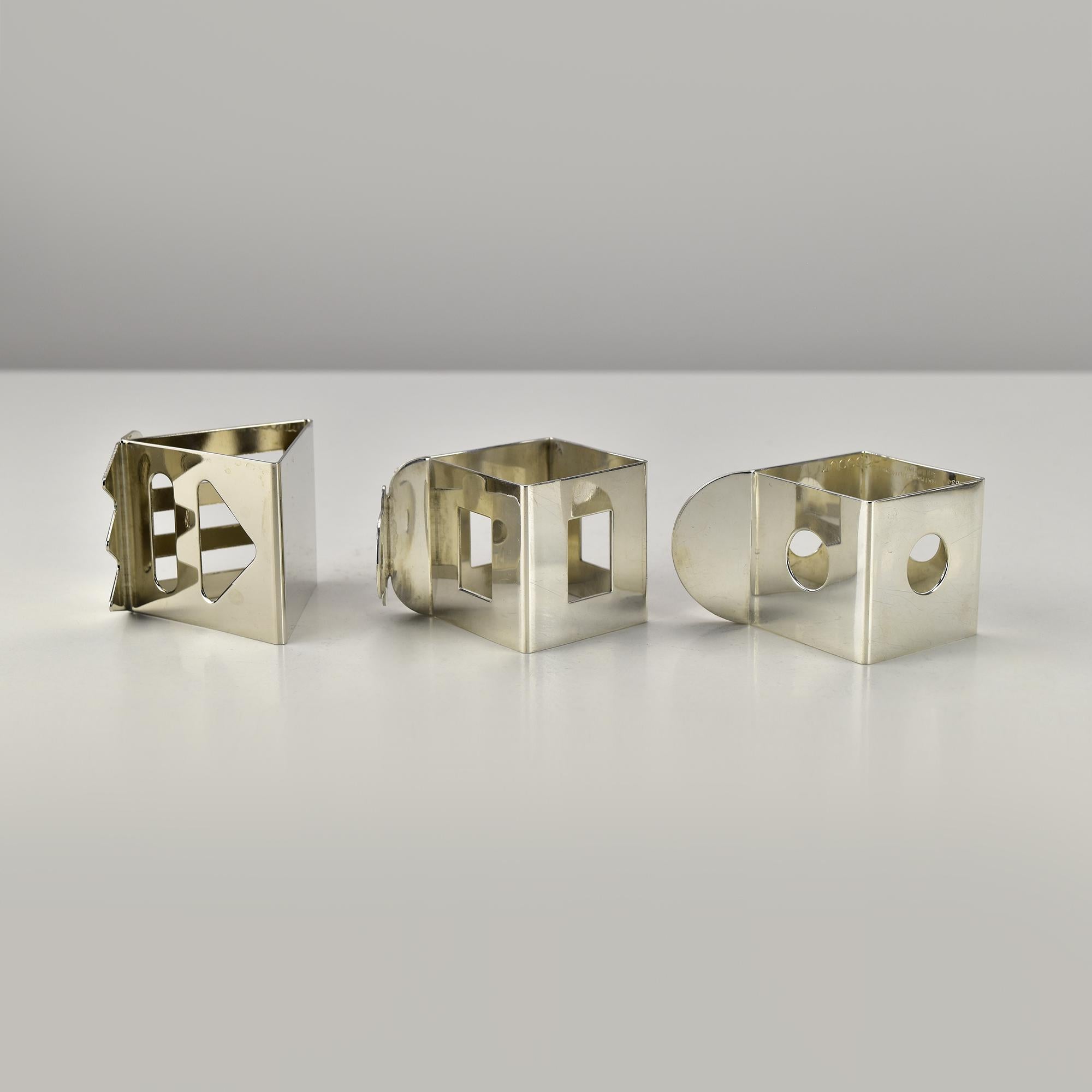 Set of 6 Bodum Postmodern Napkin Rings by Jumi Chan & Nathalie Du Pasquier For Sale 1