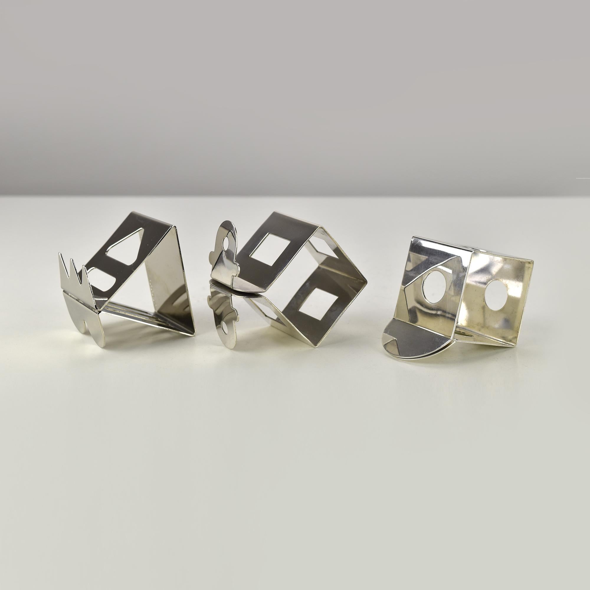 Set of 6 Bodum Postmodern Napkin Rings by Jumi Chan & Nathalie Du Pasquier For Sale 2