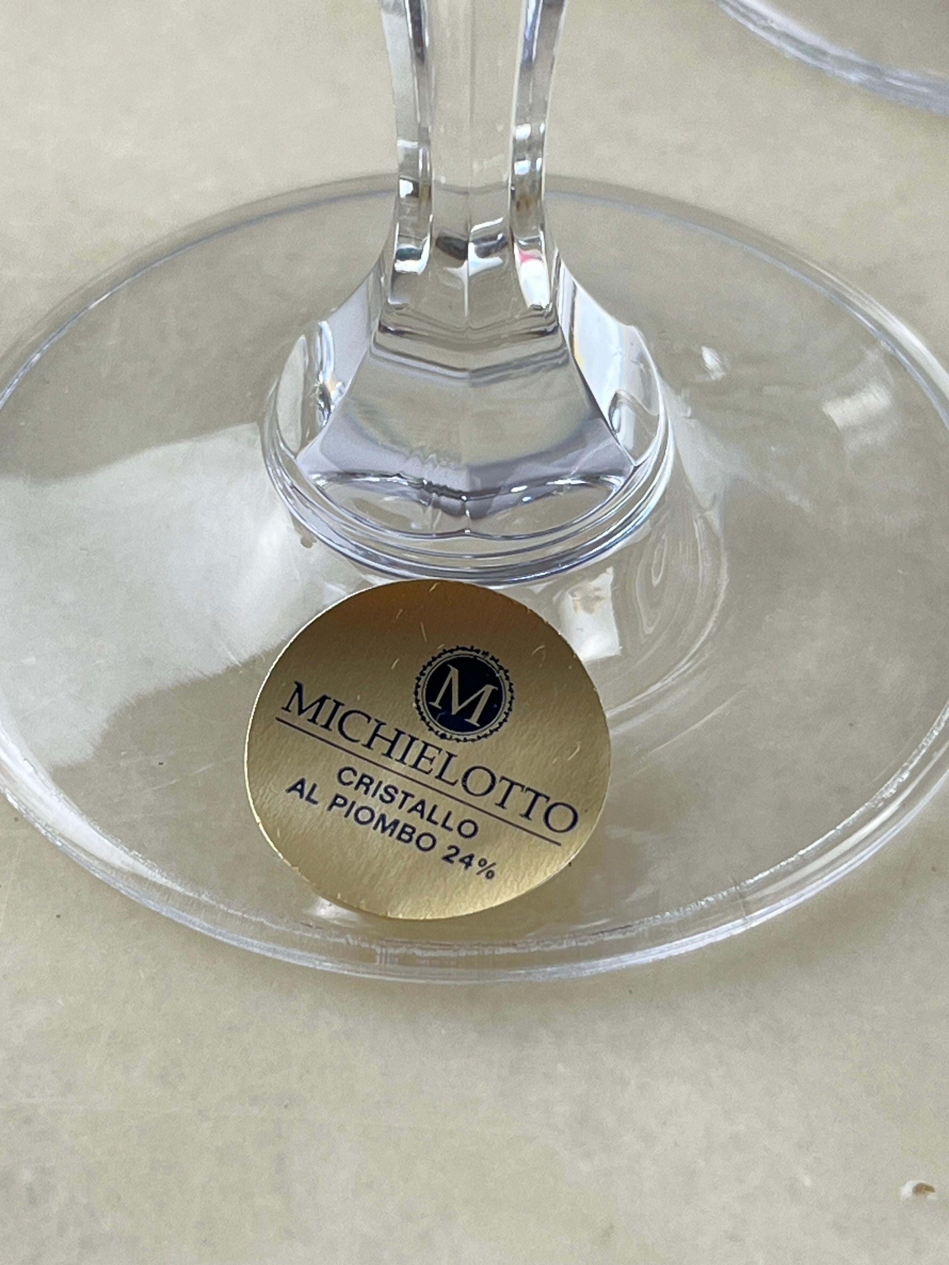 Ceco Set di 6 bicchieri da champagne Bohemia Crystal, Repubblica Ceca, anni '80, mai usati