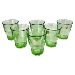 Set of 6 Bohemian Crystal Glass Glasses, 1970s