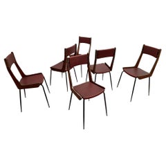 Set of 6 Boomerang Chairs by Carlo Ratti, Italy, 1950s