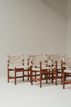 Set of 6 Borge Mogensen Spanish/hunting chairs for Frederica Stolefabrik Denmark