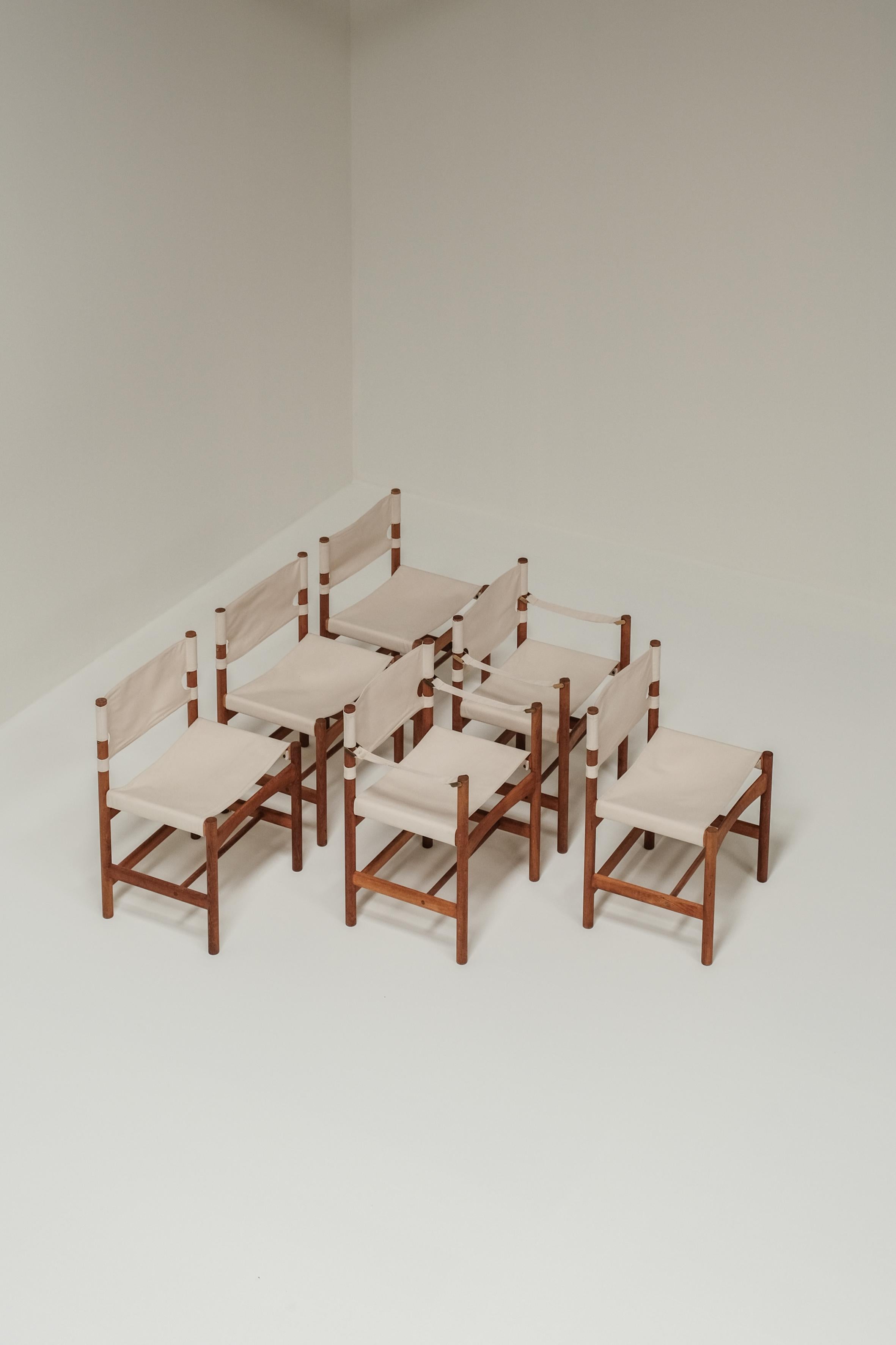 Danish Set of 6 Borge Mogensen Spanish/hunting chairs for Frederica Stolefabrik Denmark