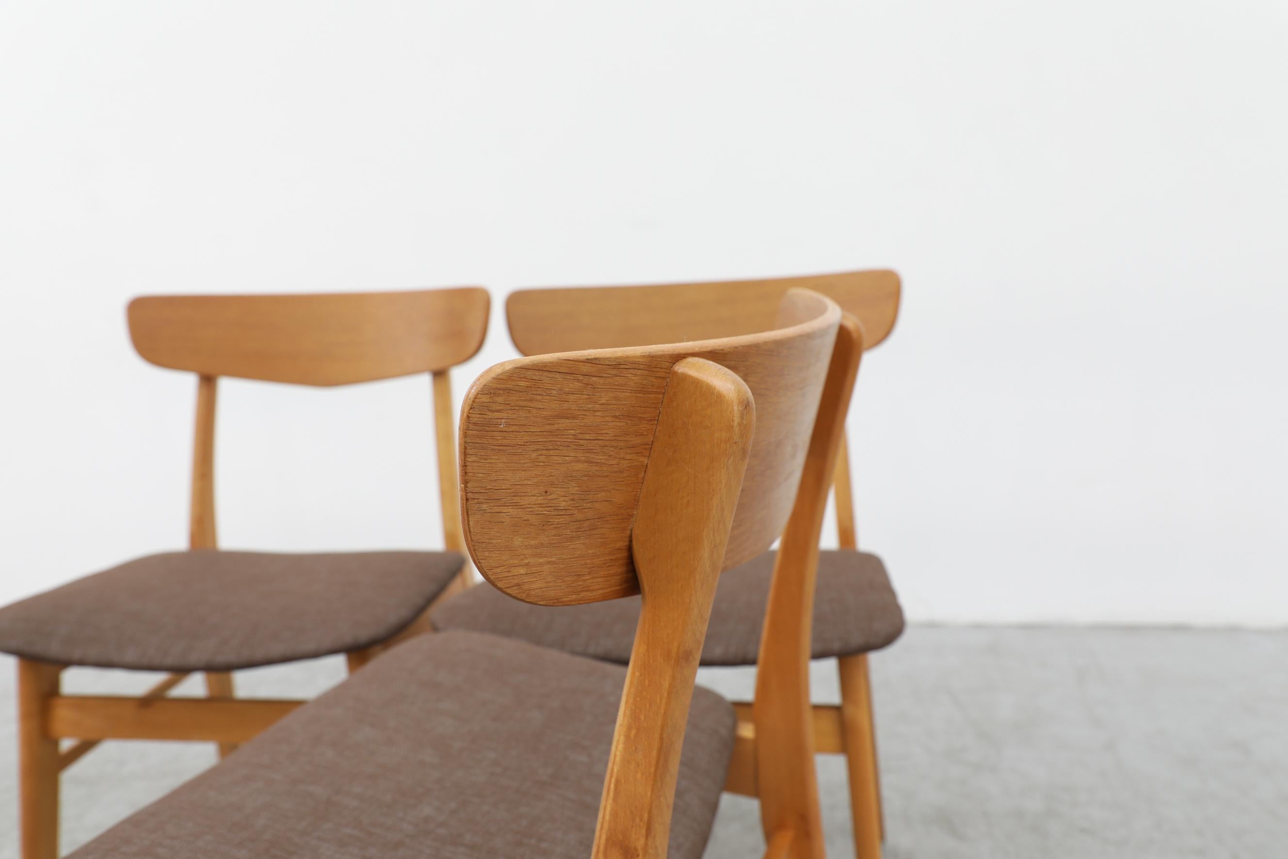 Beech Set of 6 Borge Mogensen Style Dining Chairs by Farstrup