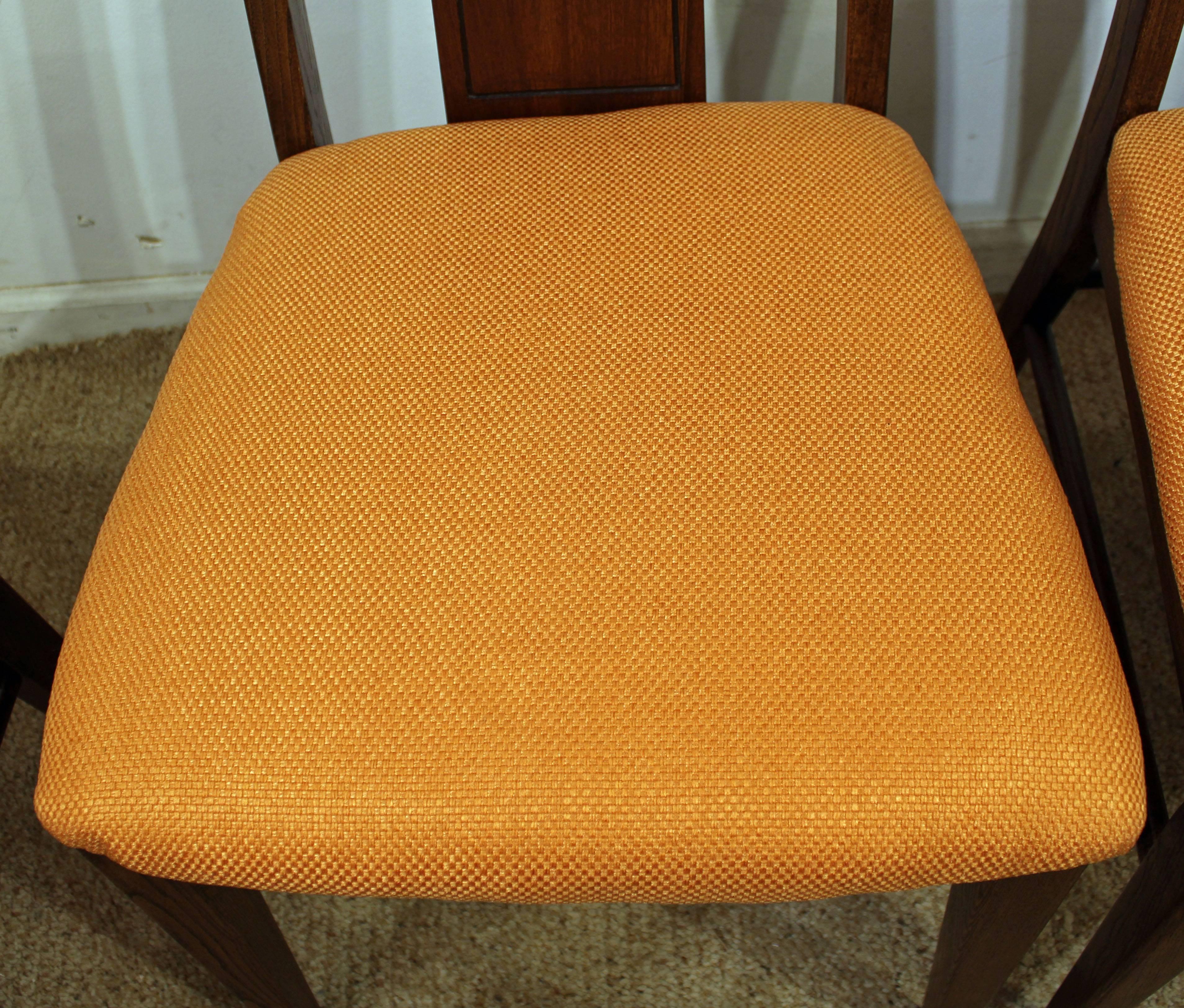 Set of Six Brasilia Style Orange Walnut Dining Chairs 1