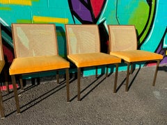 Set of 6 Brass and Cane Dining Chairs