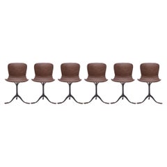 Set of 6 Brass and Leather Chairs, Made to Order by P.Tendercool