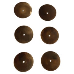 Set of 6 brass cups for Skultuna candle wall lights by Pierre Forsell