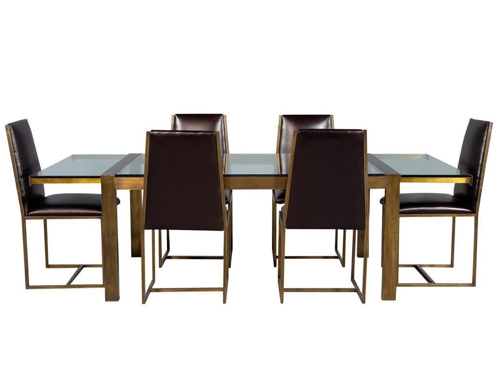 Ensemble de 6 chaises de salle à manger en laiton par Mastercraft en vente 9
