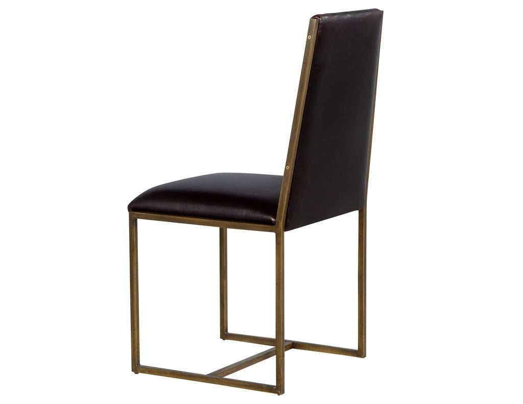 Set of 6 Brass Dining Chairs by Mastercraft In Good Condition For Sale In North York, ON