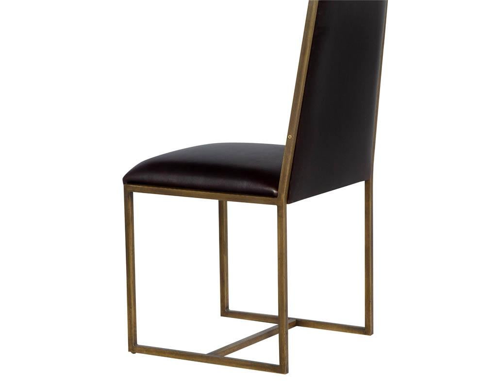Set of 6 Brass Dining Chairs by Mastercraft For Sale 1