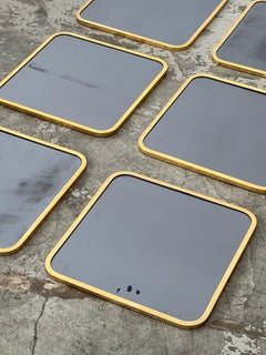 Set of 6 brass mirrors 70s