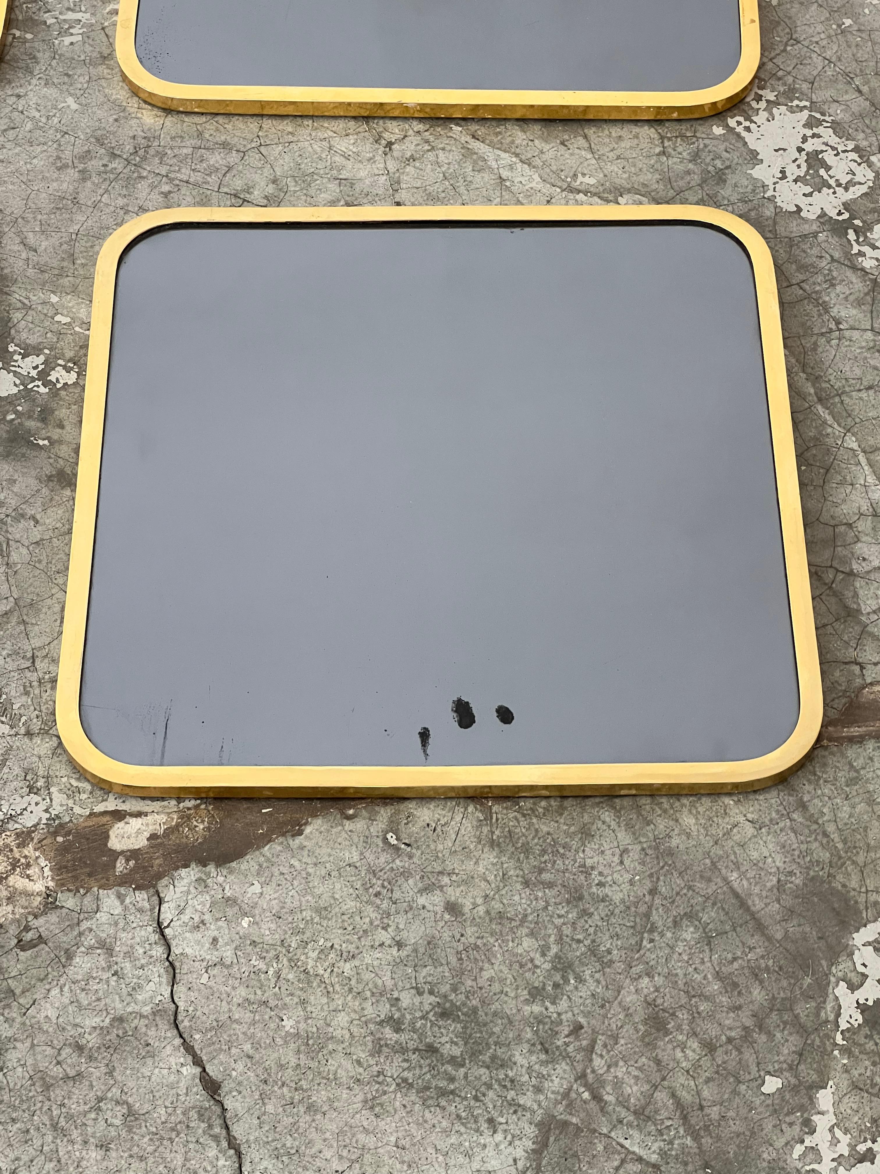 Neoclassical Set of 6 brass mirrors 70s For Sale