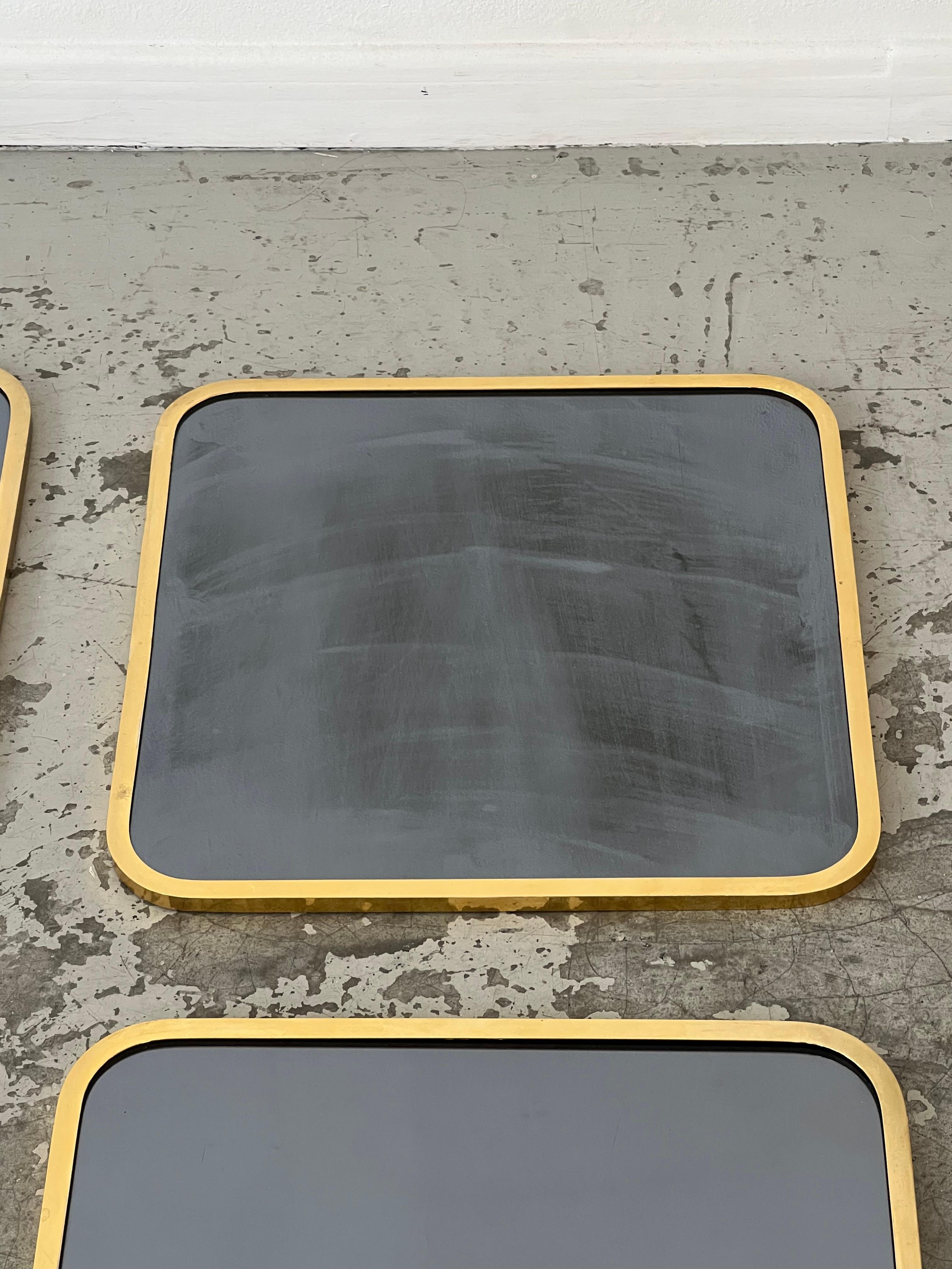 Set of 6 brass mirrors 70s For Sale 2