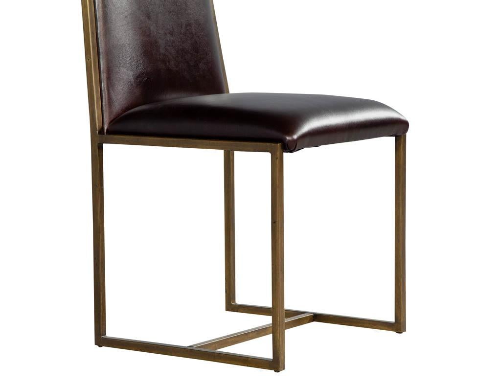 Set of 6 Brass Patinated Dining Chairs by Mastercraft 4