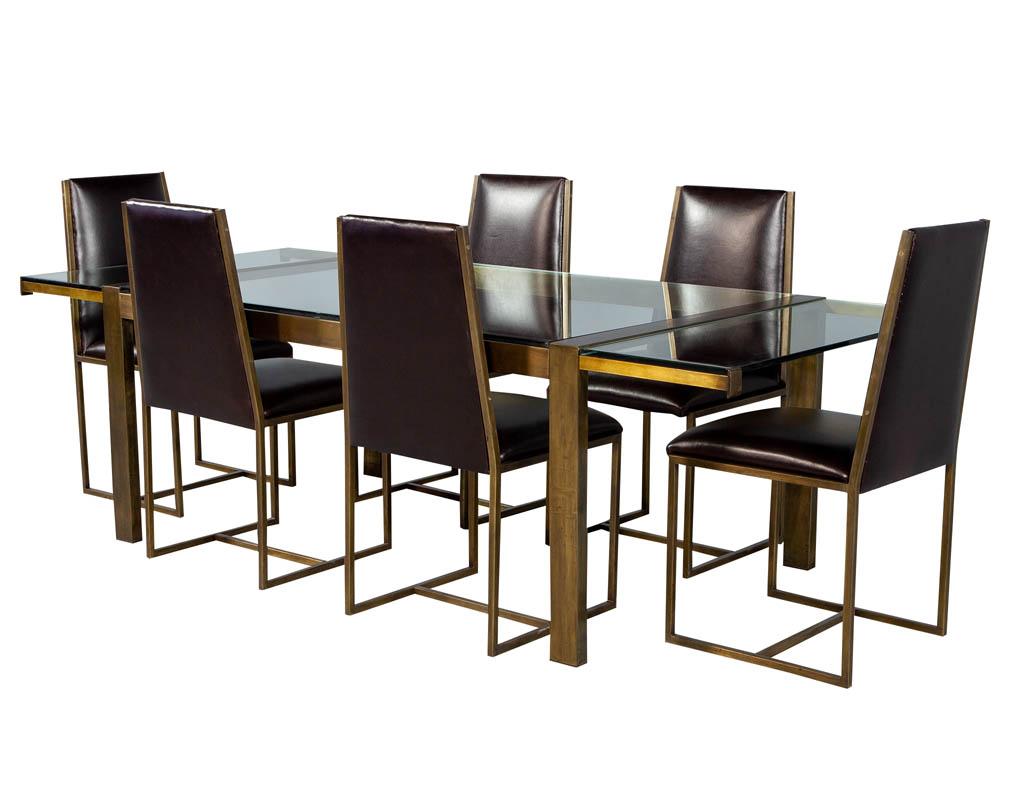 Set of 6 Brass Patinated Dining Chairs by Mastercraft 9