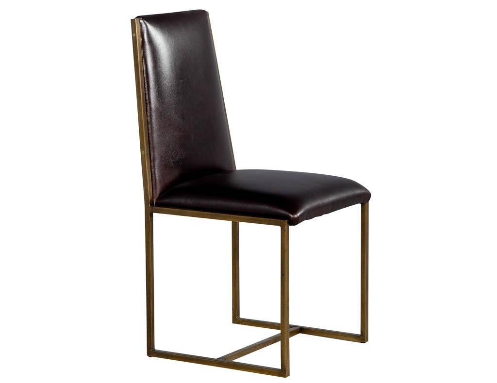 American Set of 6 Brass Patinated Dining Chairs by Mastercraft