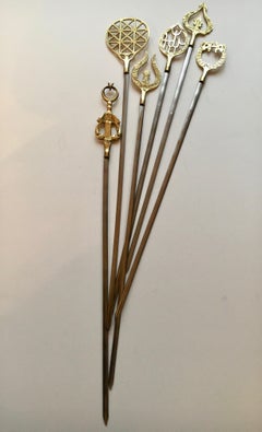 Satz mit 6 Messingspießen