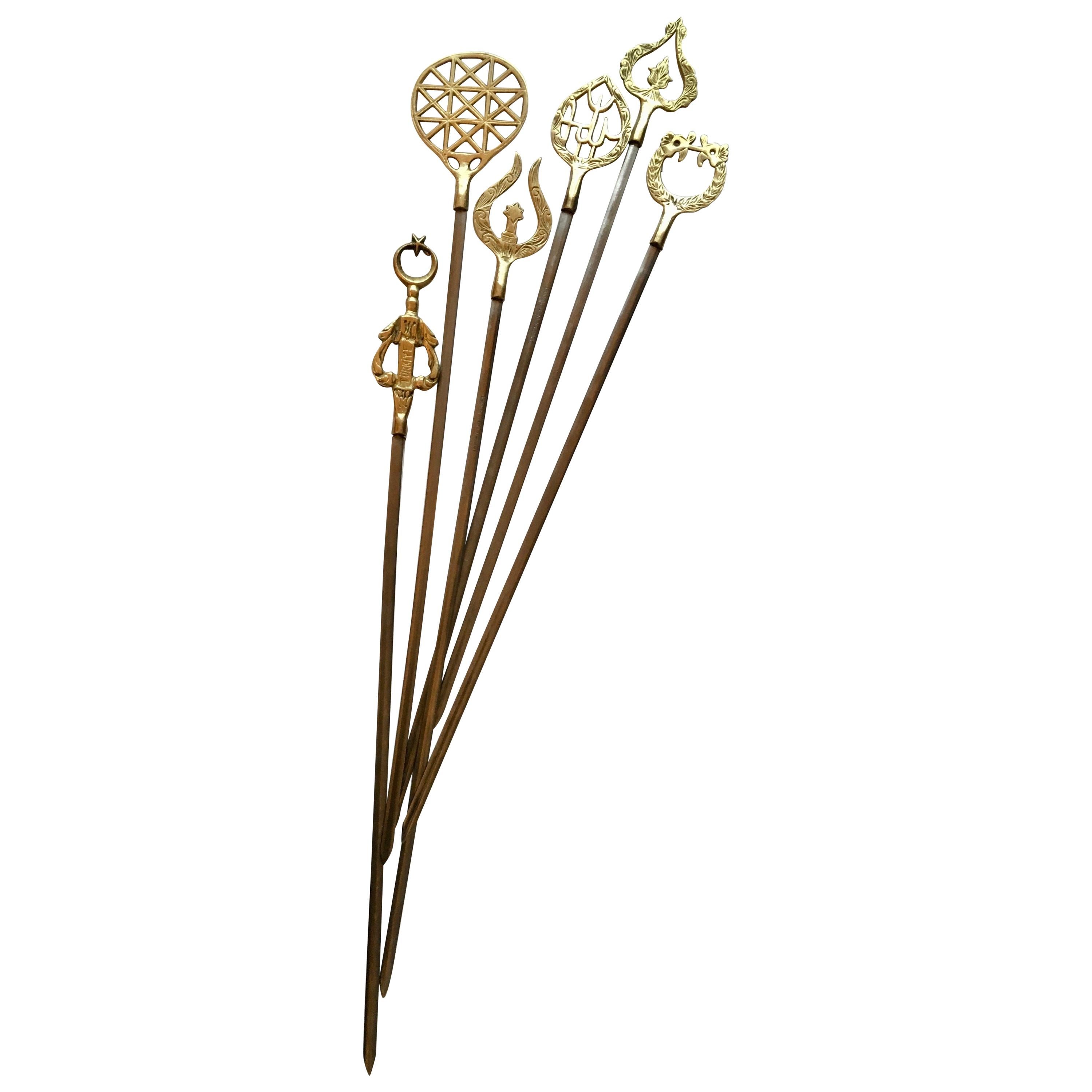 Set de 6 brochettes en laiton