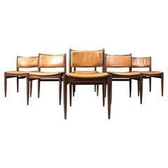 Set of 6 Brazilian leather dining chairs, 1970s