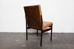 Set of 6 Jorge Zalszupin Brazilian Rosewood Bent Back Dining Chairs in Leather
