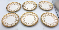 Set of 6 Bread & Butter Plates, Spode's Fleur de Lys Gold, Mid-20th century