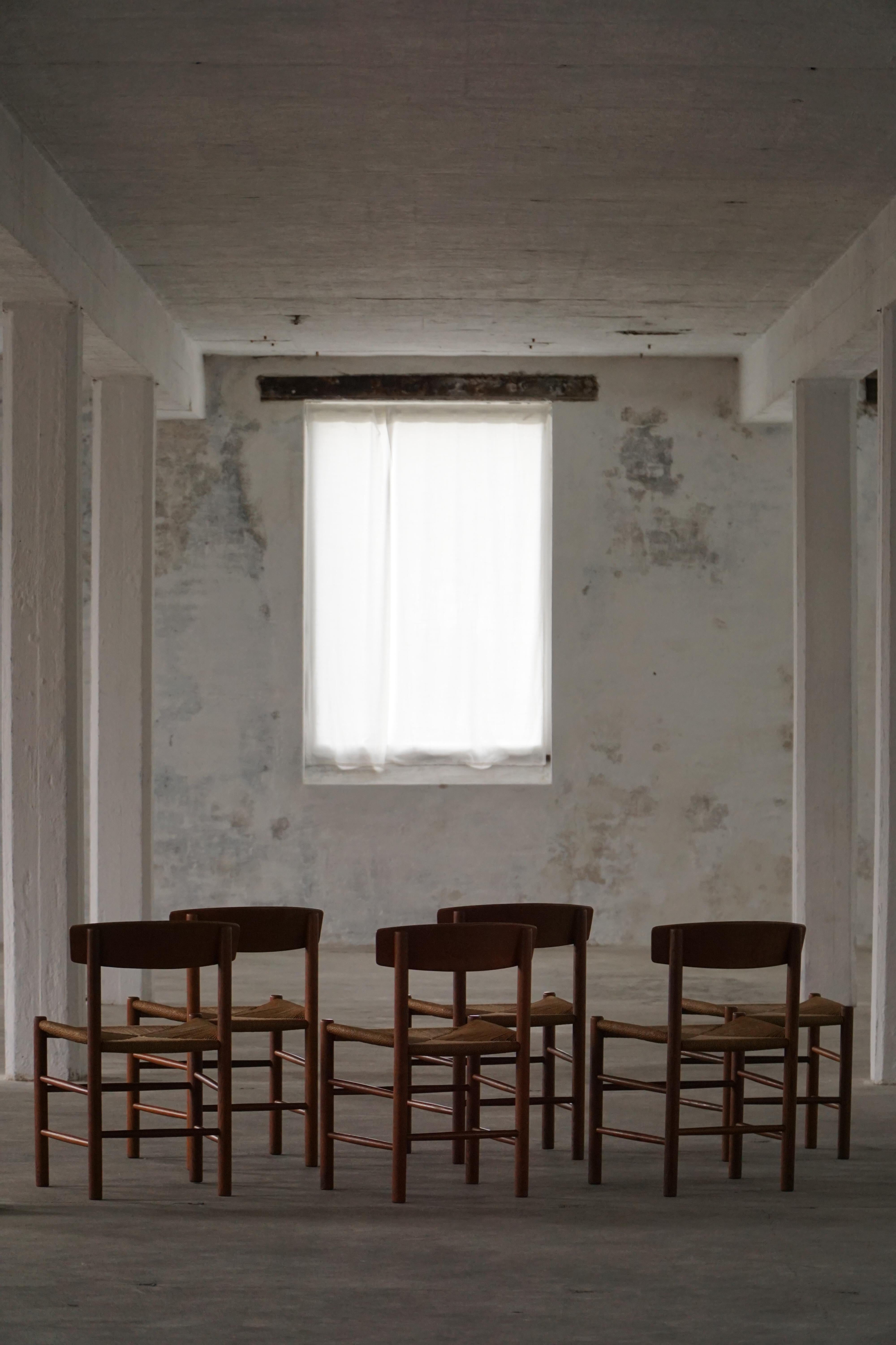 Ensemble de 6 chaises de salle à manger J39 'Folkestole' de Børge Mogensen en Oak, FDB Møbler, années 1950 en vente 4