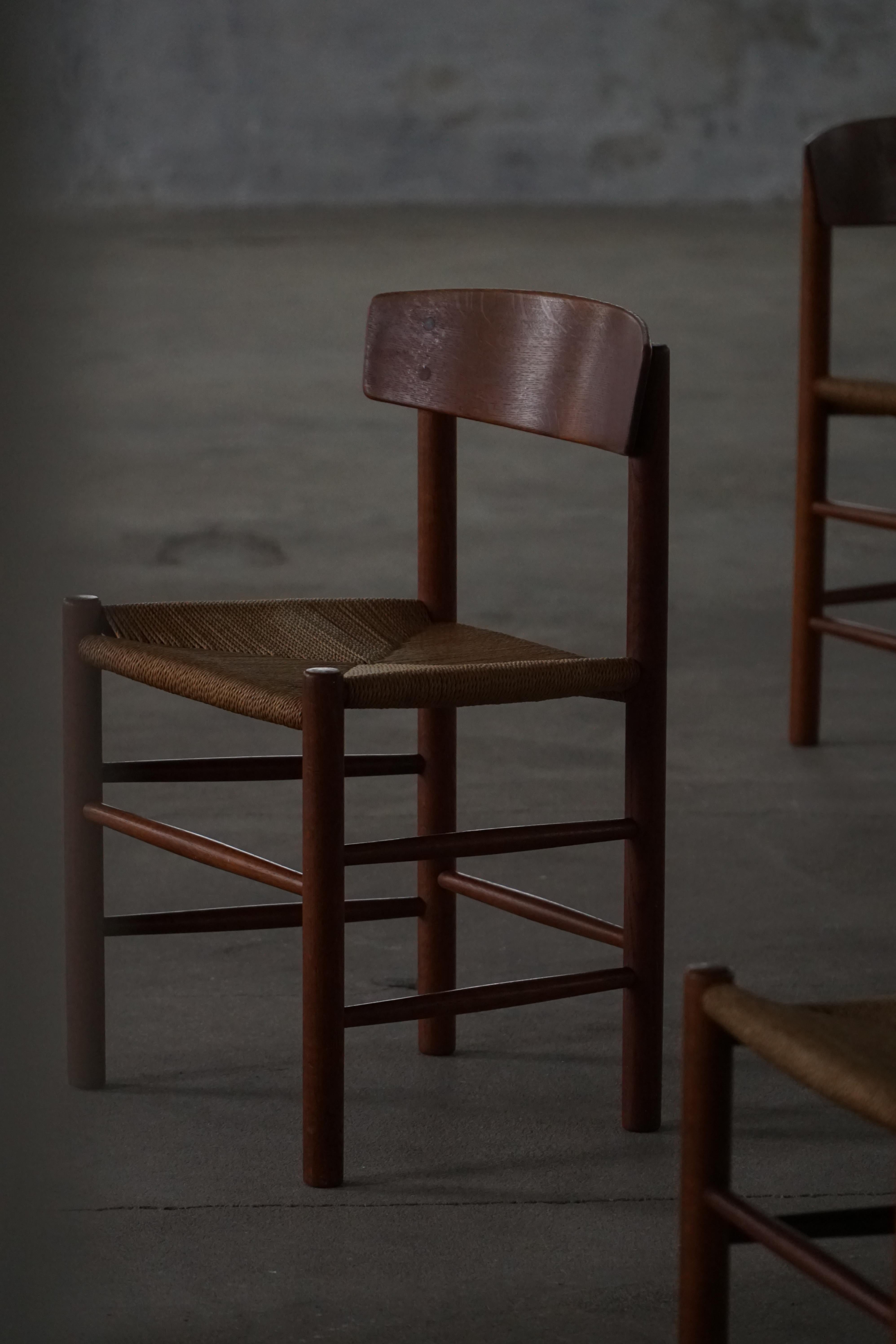Ensemble de 6 chaises de salle à manger J39 'Folkestole' de Børge Mogensen en Oak, FDB Møbler, années 1950 en vente 7