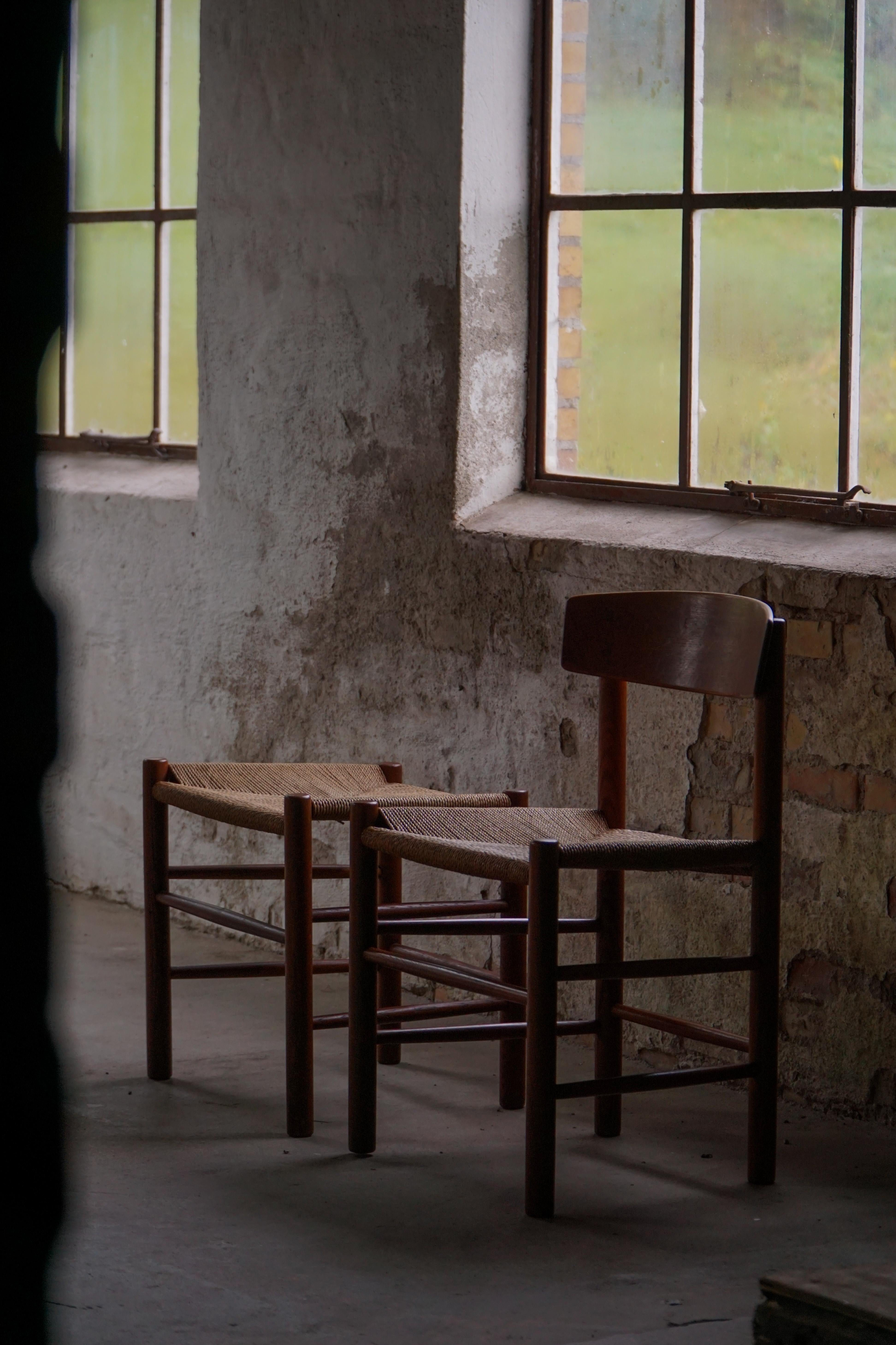 Ensemble de 6 chaises de salle à manger J39 'Folkestole' de Børge Mogensen en Oak, FDB Møbler, années 1950 en vente 9