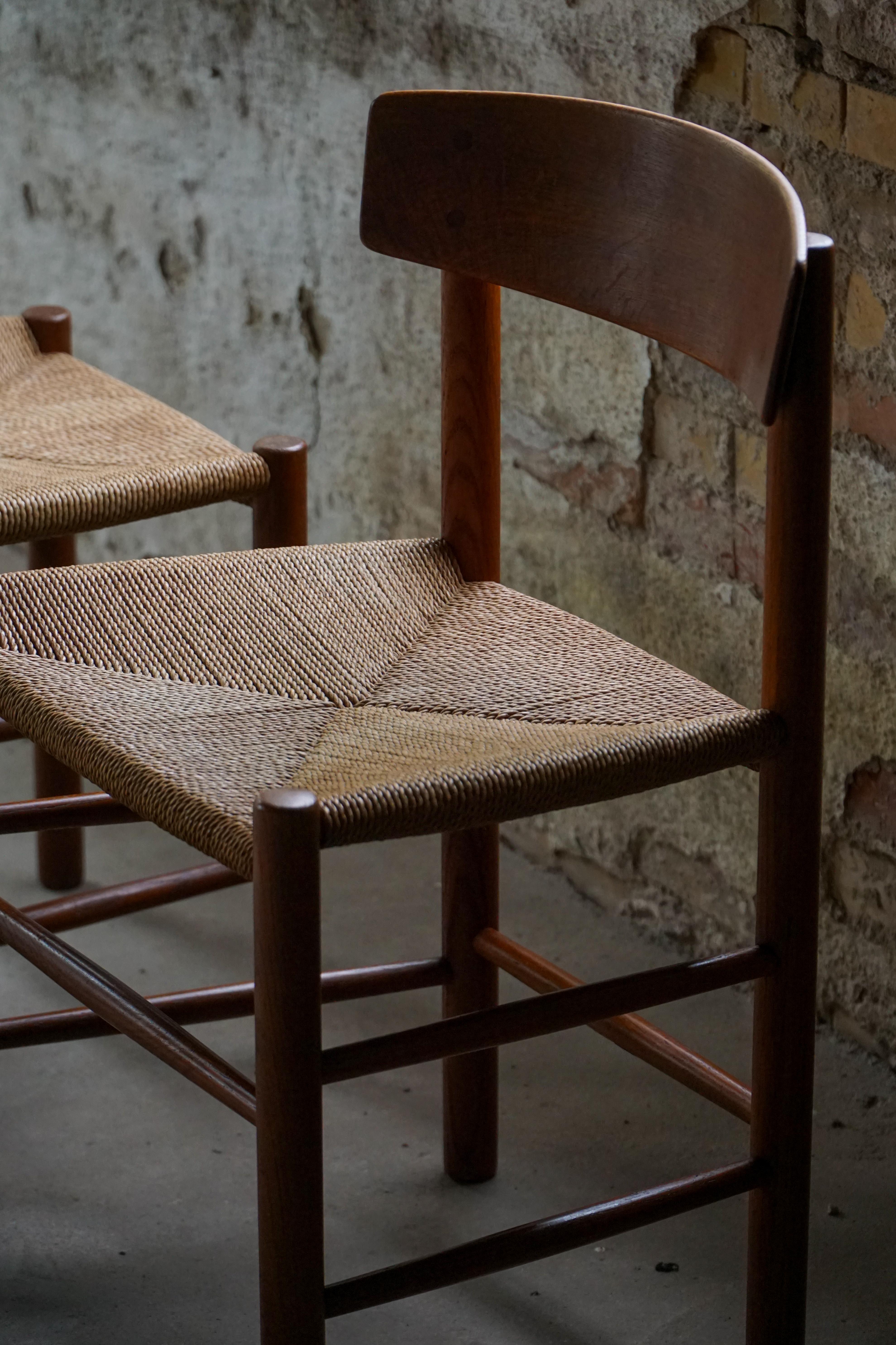 Ensemble de 6 chaises de salle à manger J39 'Folkestole' de Børge Mogensen en Oak, FDB Møbler, années 1950 en vente 10