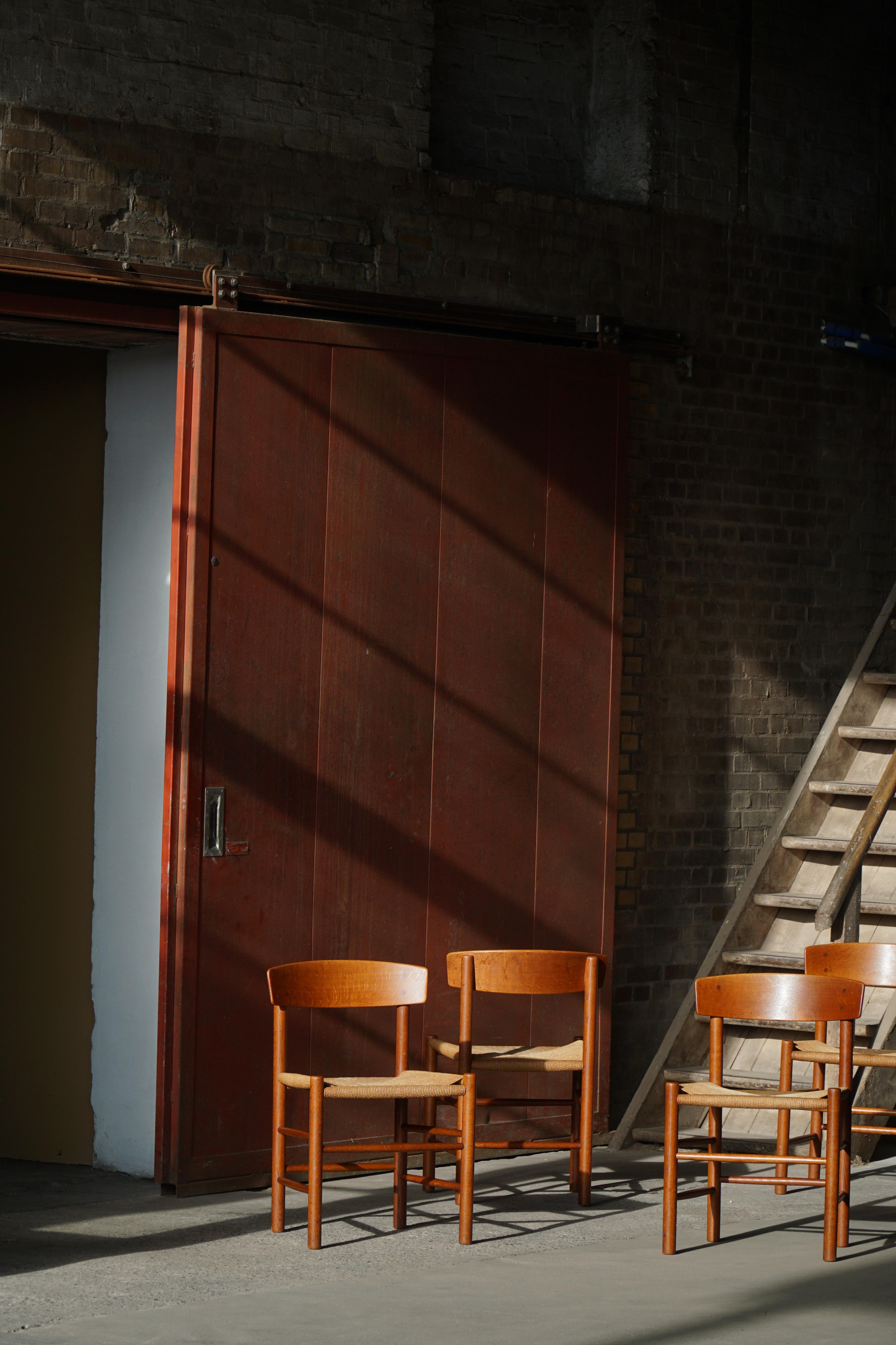 Ensemble de 6 chaises de salle à manger J39 'Folkestole' de Børge Mogensen en Oak, FDB Møbler, années 1950 en vente 11