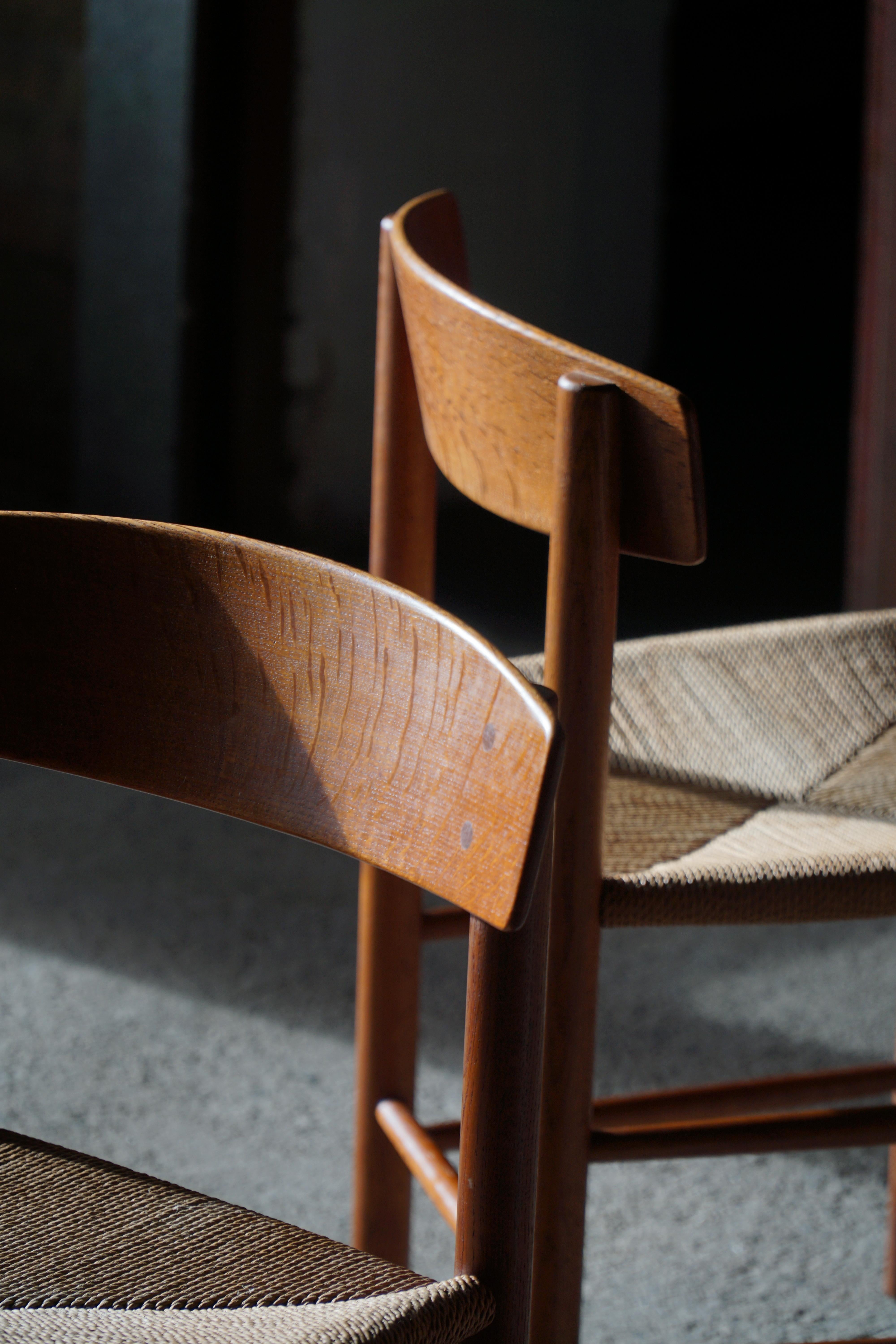Ensemble de 6 chaises de salle à manger J39 'Folkestole' de Børge Mogensen en Oak, FDB Møbler, années 1950 Bon état - En vente à Odense, DK