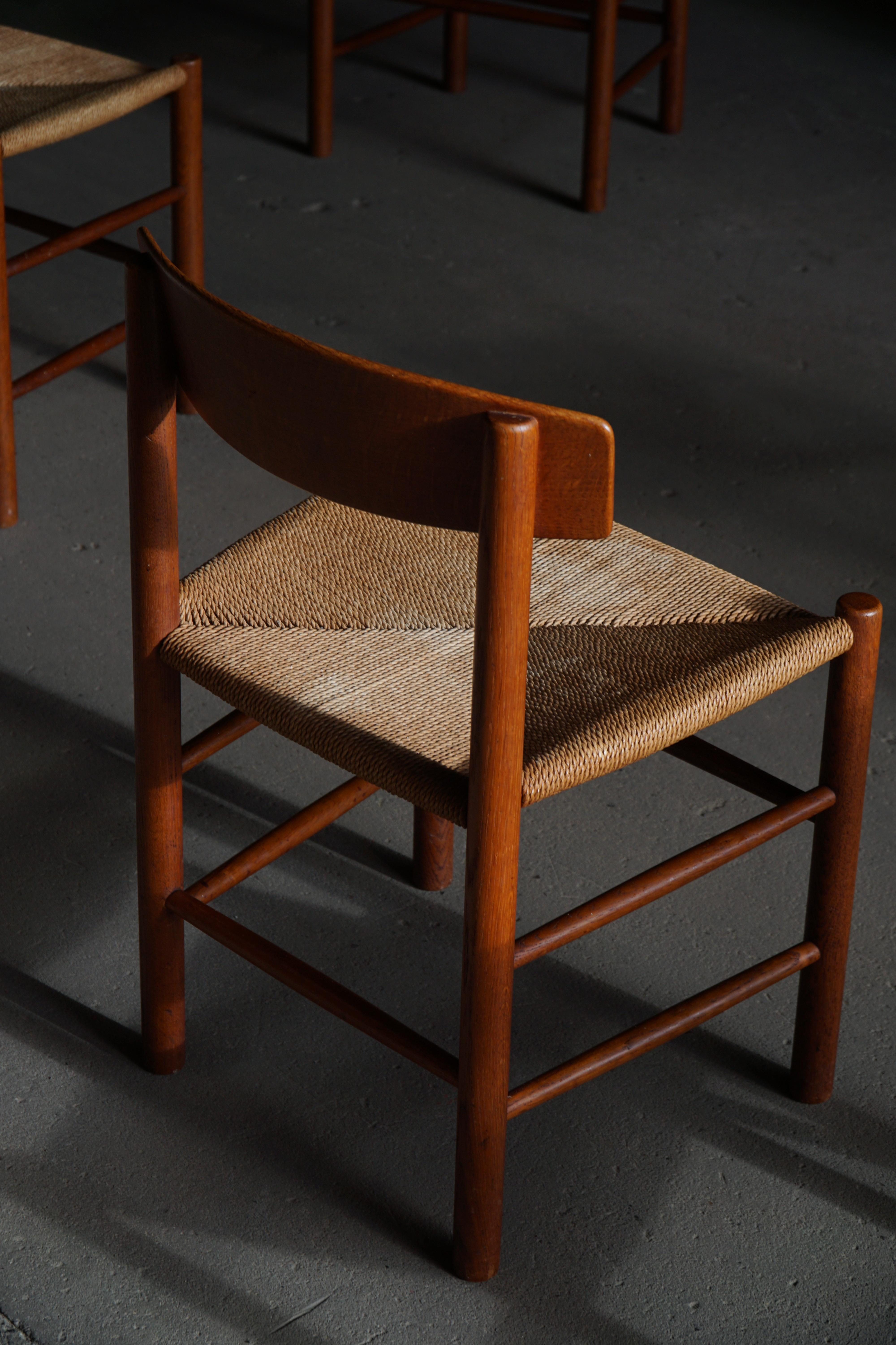 Ensemble de 6 chaises de salle à manger J39 'Folkestole' de Børge Mogensen en Oak, FDB Møbler, années 1950 en vente 1