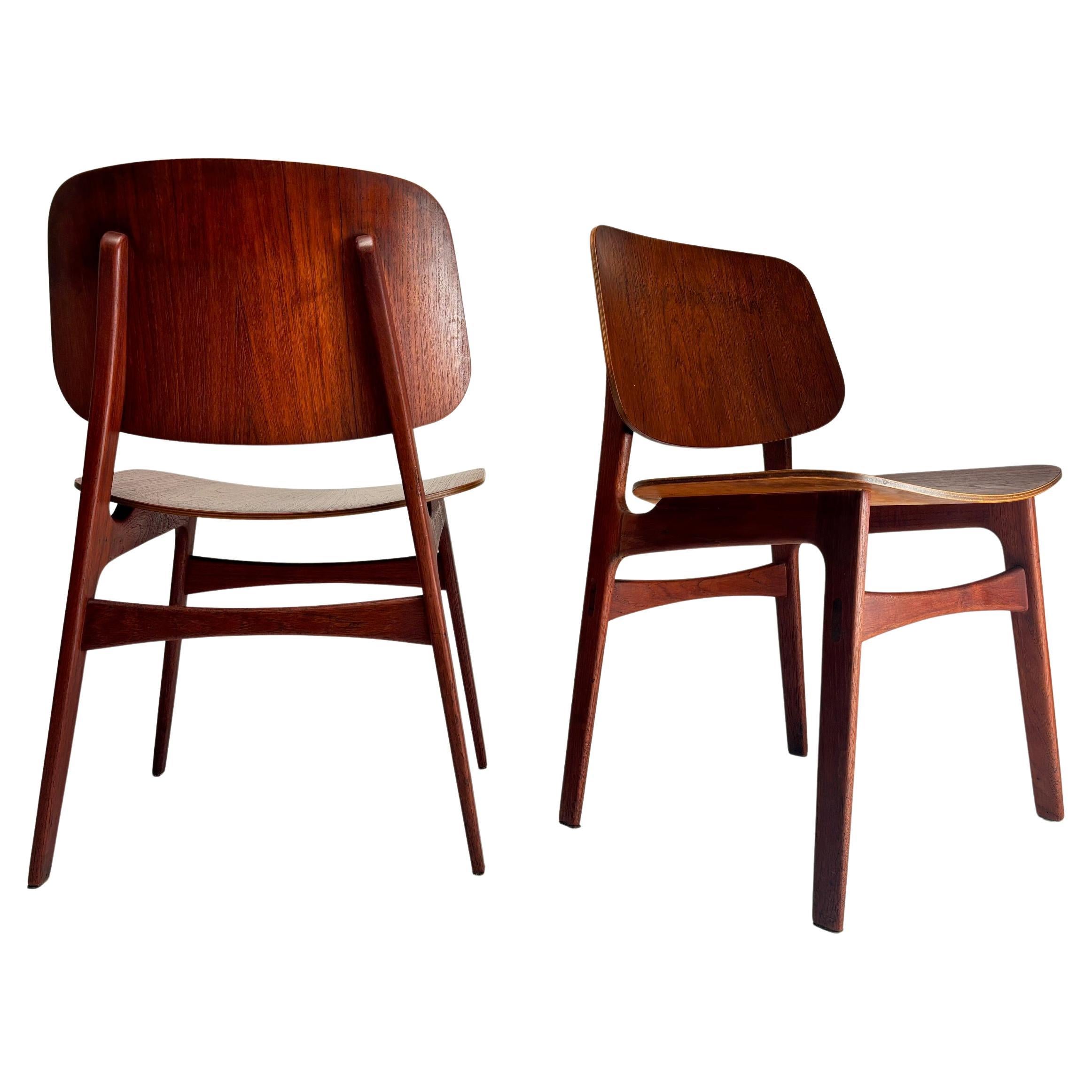 Set of 6 Børge Mogensen Teak "Shell Chairs" for Soborg Møbelfabrik, Denmark