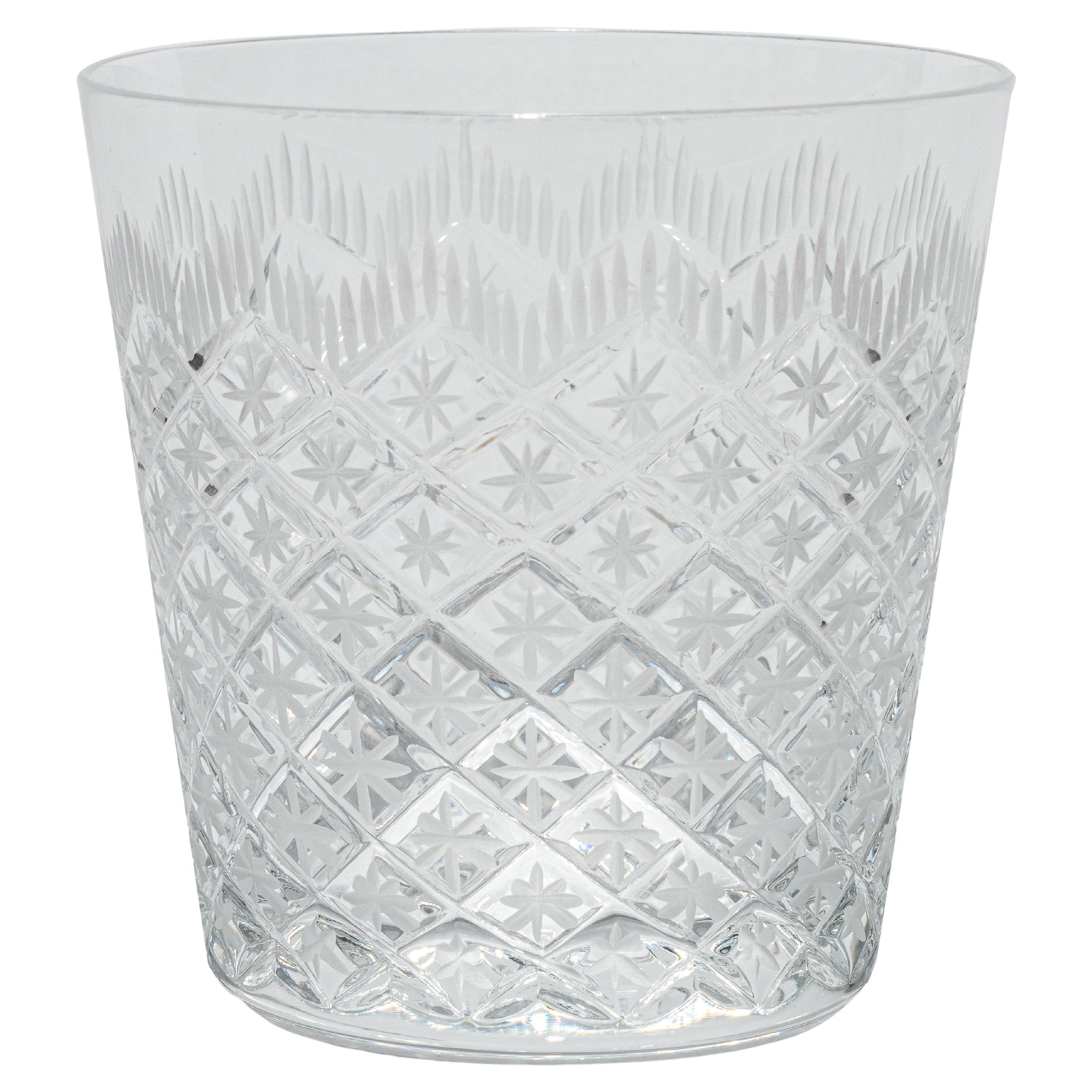 Set of 6 BRIANO cognac engraved crystal glasses, by Giberto Venezia For Sale