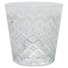 Set of 6 BRIANO cognac engraved crystal glasses, by Giberto Venezia